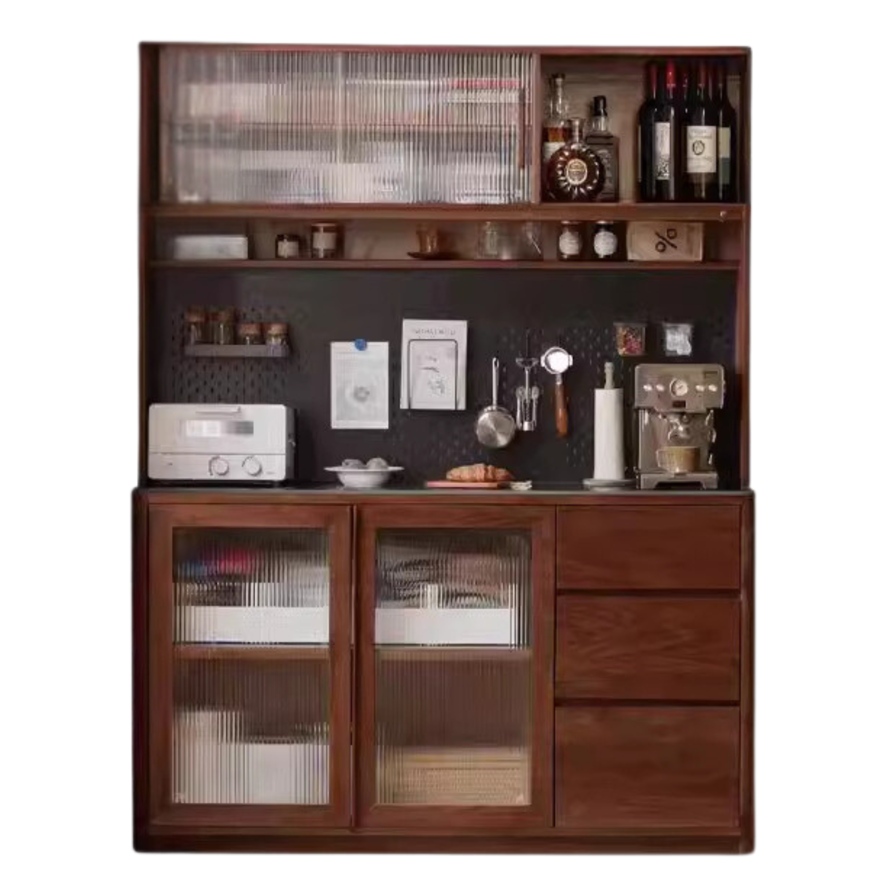 Black walnut, Ash solid wood sideboard hole storage ,