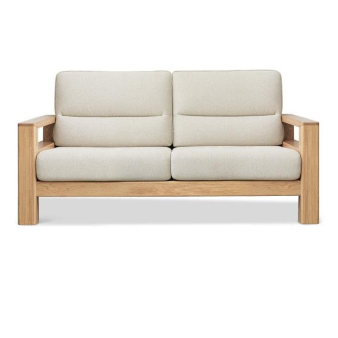 Ash, Black Walnut Solid Wood White Wax Fabric Sofa