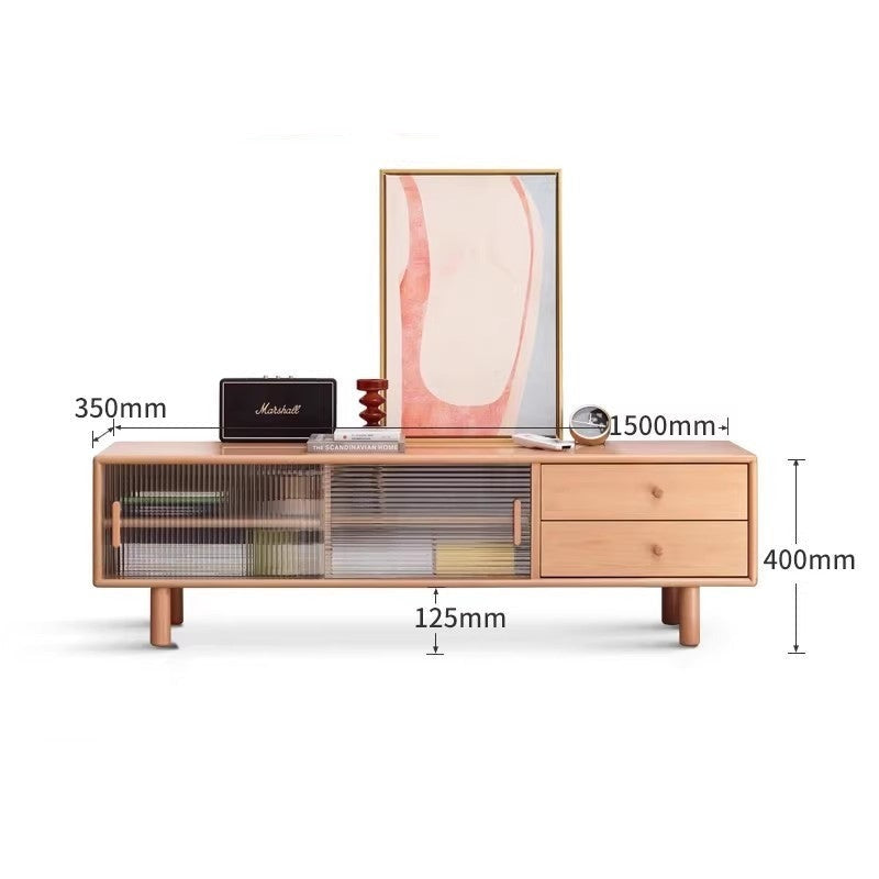 European Beech solid wood TV cabinet"