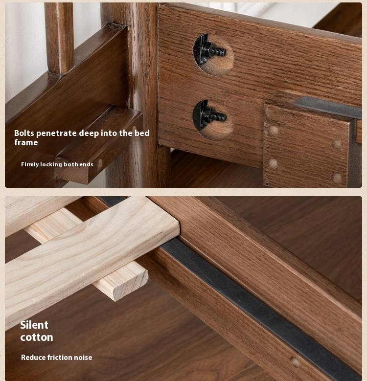 Oak Solid Wood Modern Simple Bed