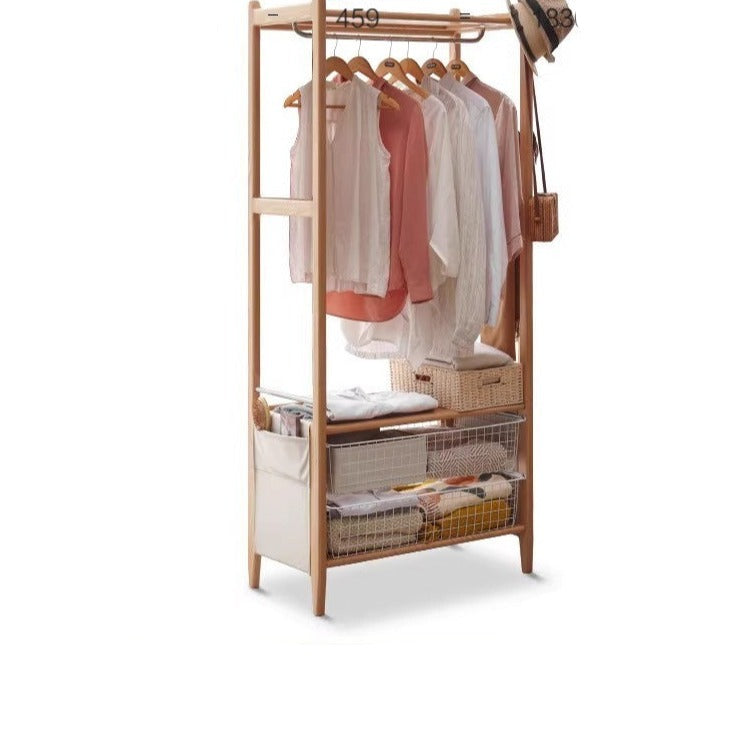 Oak solid wood rack integrated clothes hanger