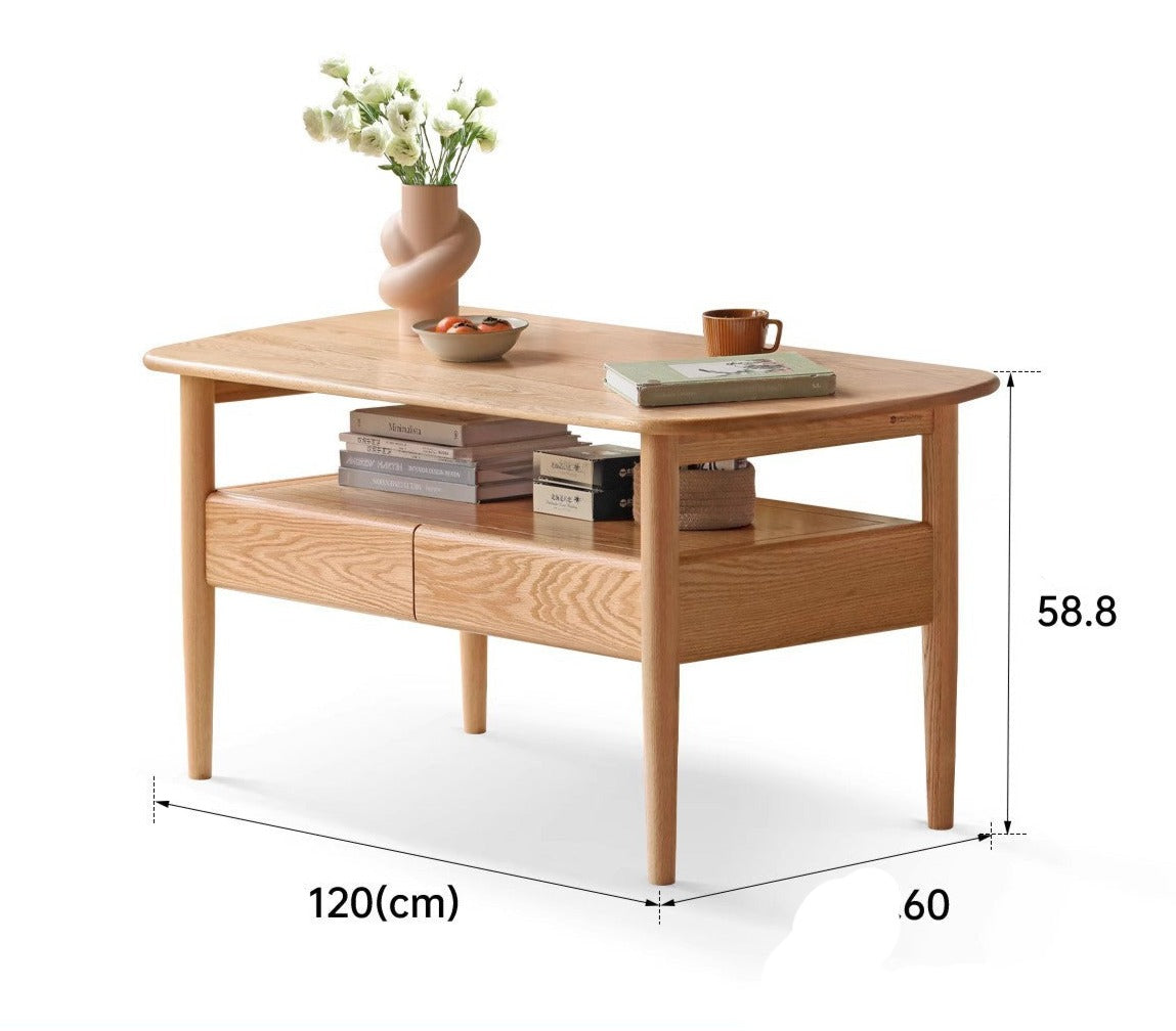 Solid wood high-leg slate coffee table Oak solid wood "