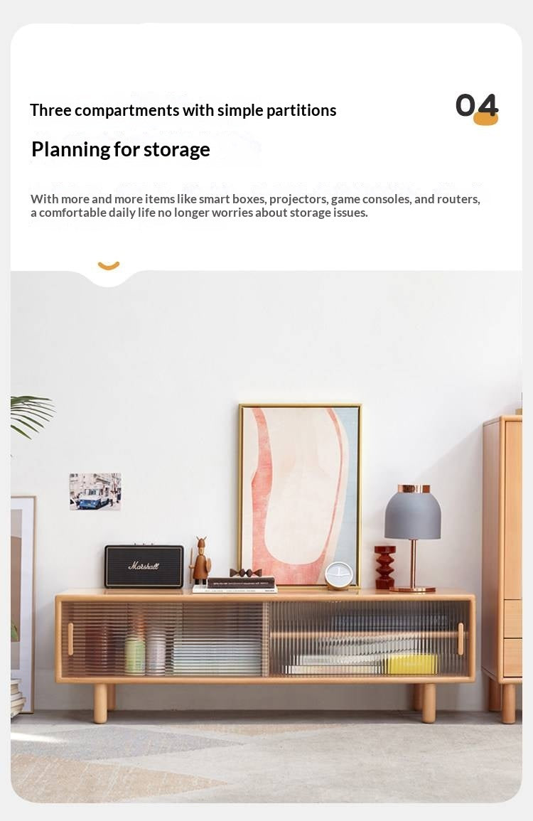 Beech Solid Wood TV Storage Cabinet.