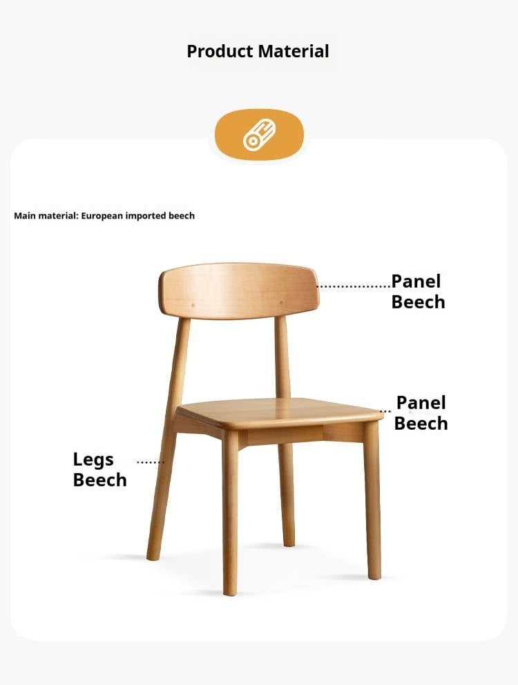 Set 4 pcs European Beech Solid Wood Modern Dining Chair