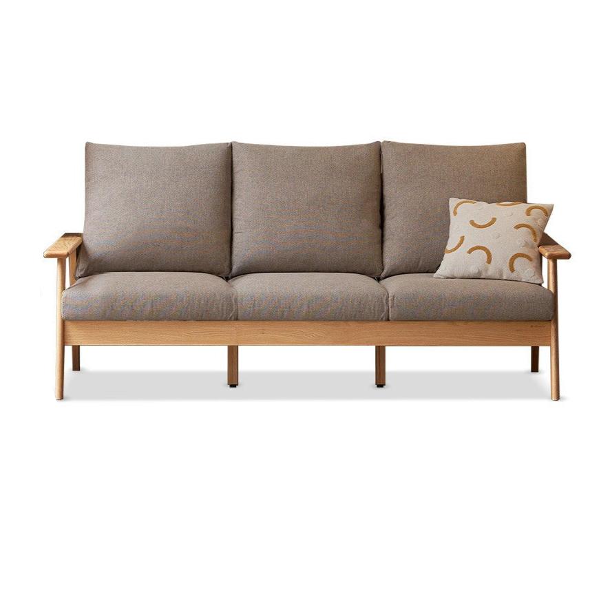 Oak Solid Wood Fabric Sofa