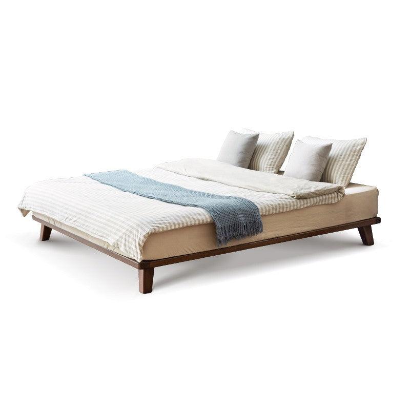 Oak Solid Wood Modern platform bed, headboard-free bed