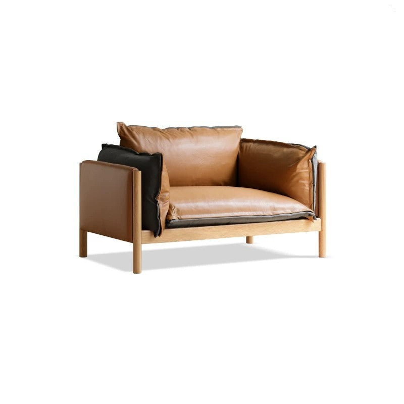 Oak solid wood Leather Armchair "