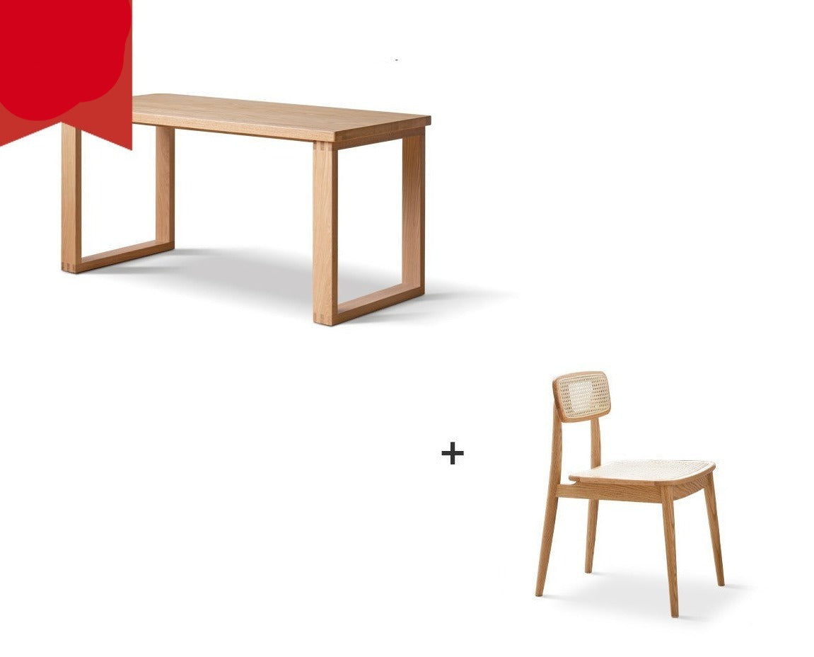 Oak solid wood combination double large desk"
