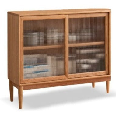 Oak solid wood sideboard multi-functional buffet cabinet,