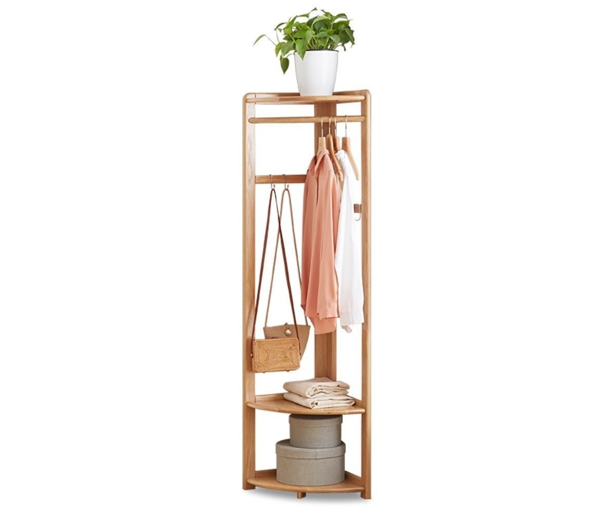 Oal solid wood corner hanger rack-