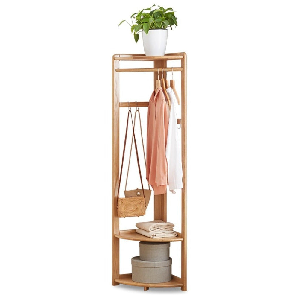 Oak Solid Wood Corner Hanger Rack