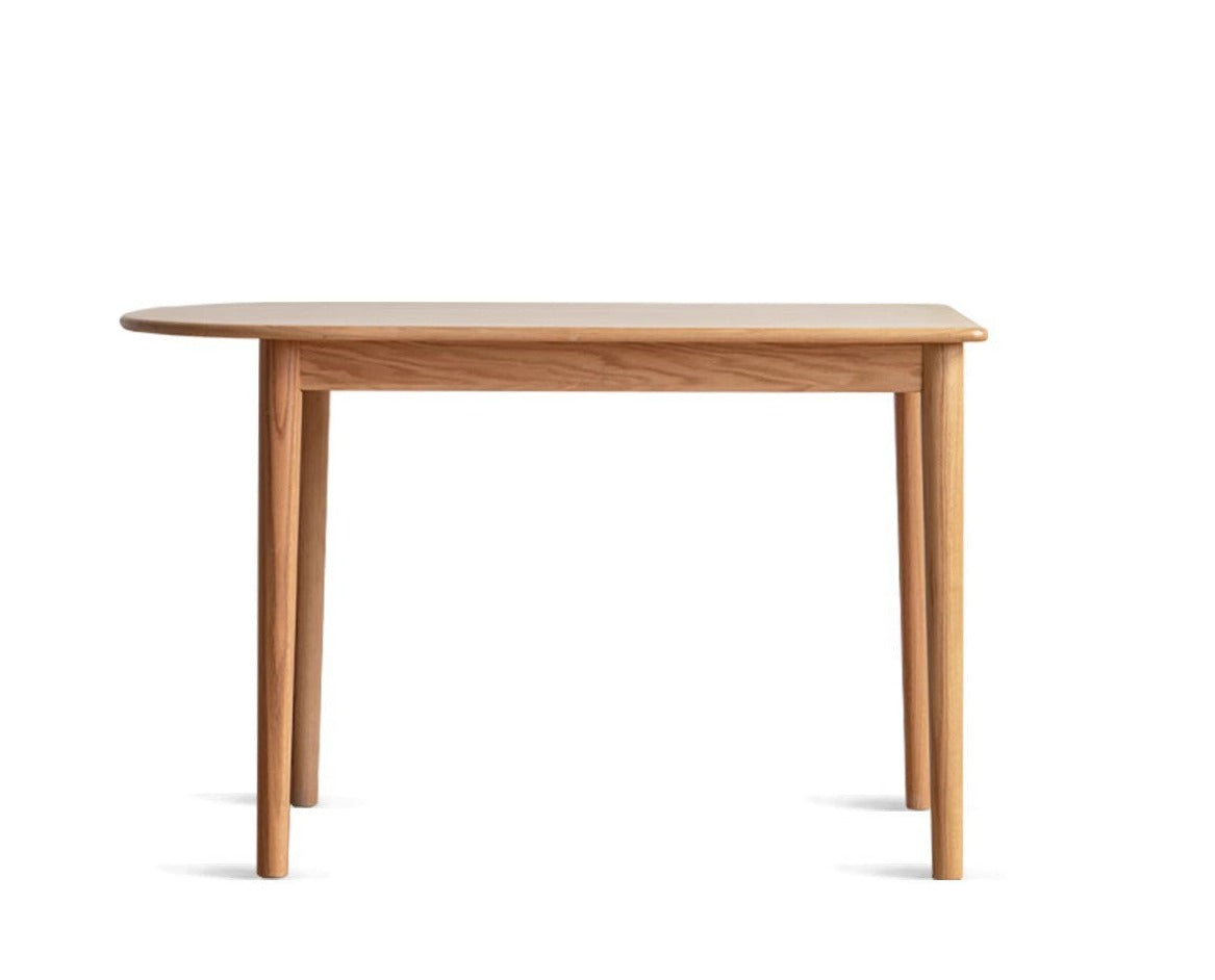 Rock slab Oak Solid wood semi-circular dining table "