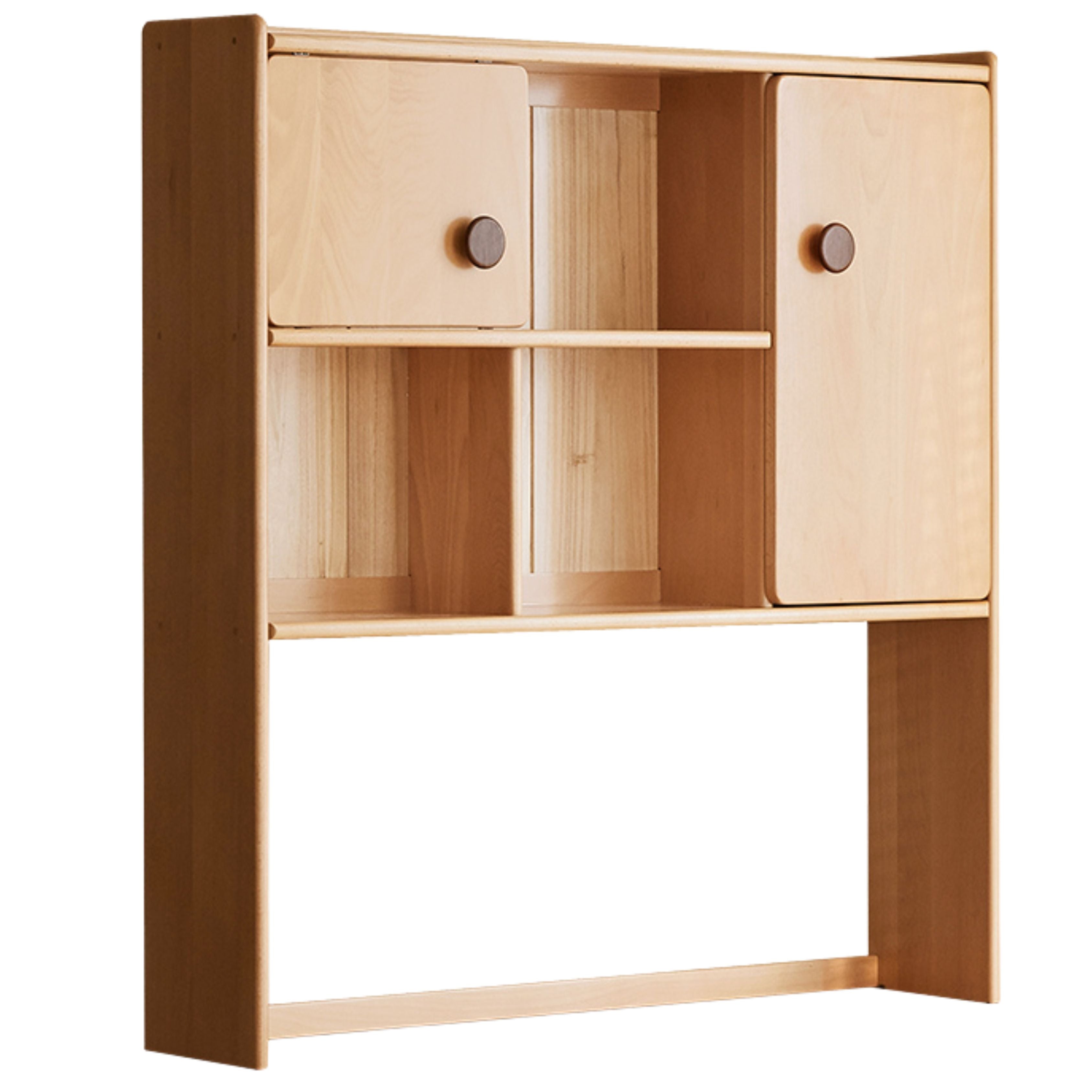 Beech, Oak Solid Wood Study Desk with Shelf