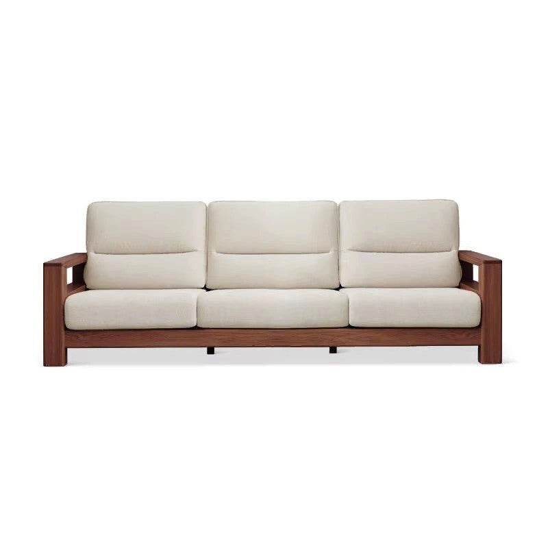 Ash Solid Wood Walnut color Corner Sofa-