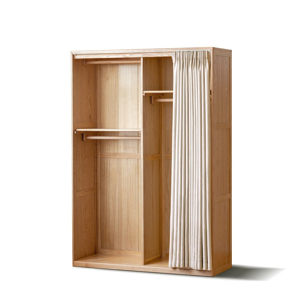 Oak Solid Wood Wardrobe Curtain Design