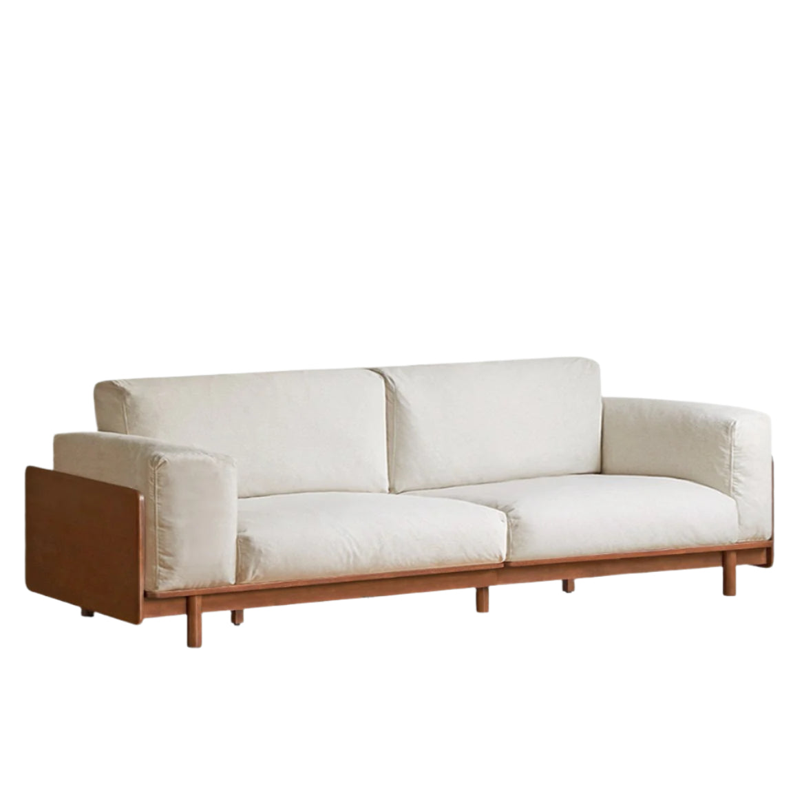 Rubber Solid Wood Fabric Sofa Ancient Style