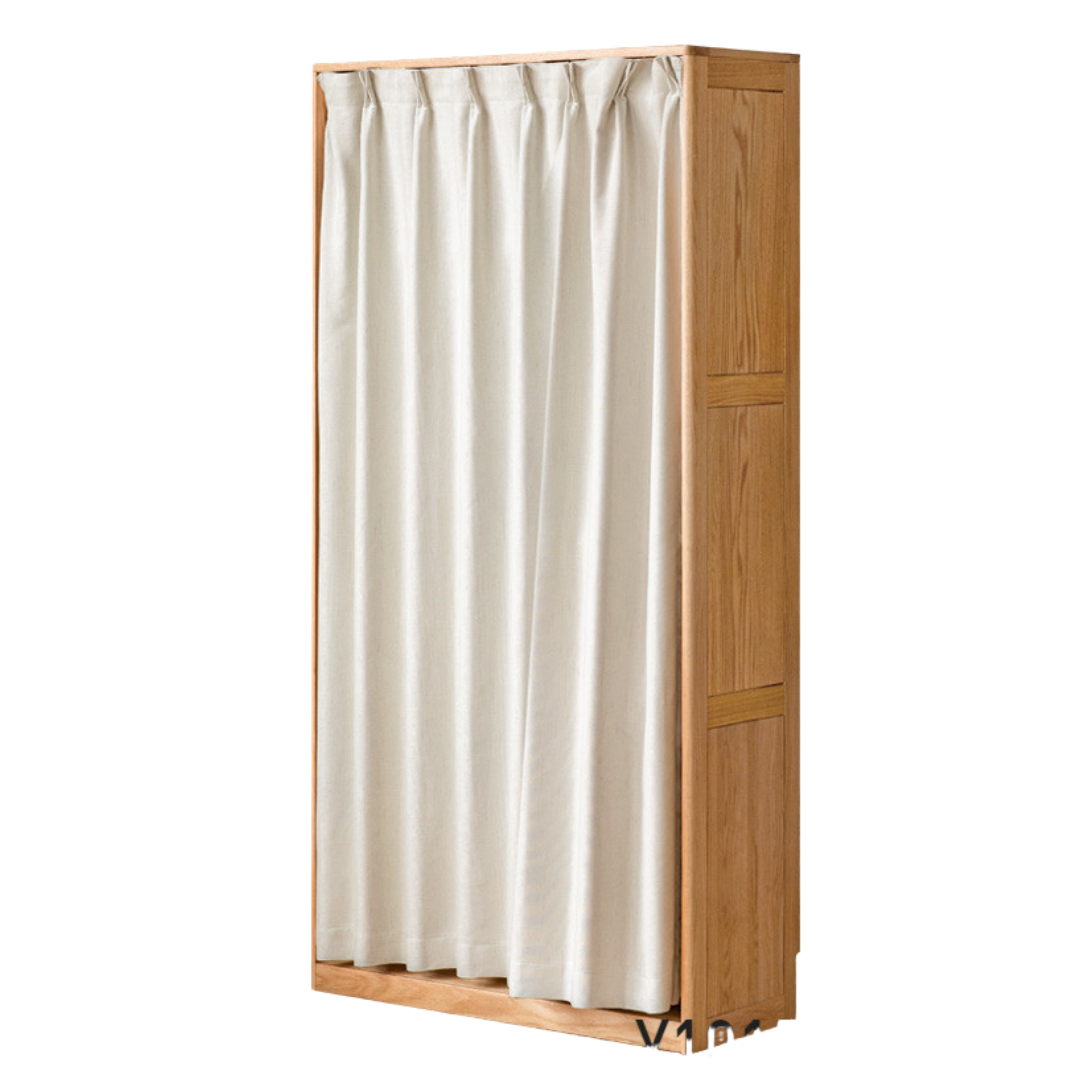 Oak Solid Wood Wardrobe Unit Ultra Thin Cloth Curtain