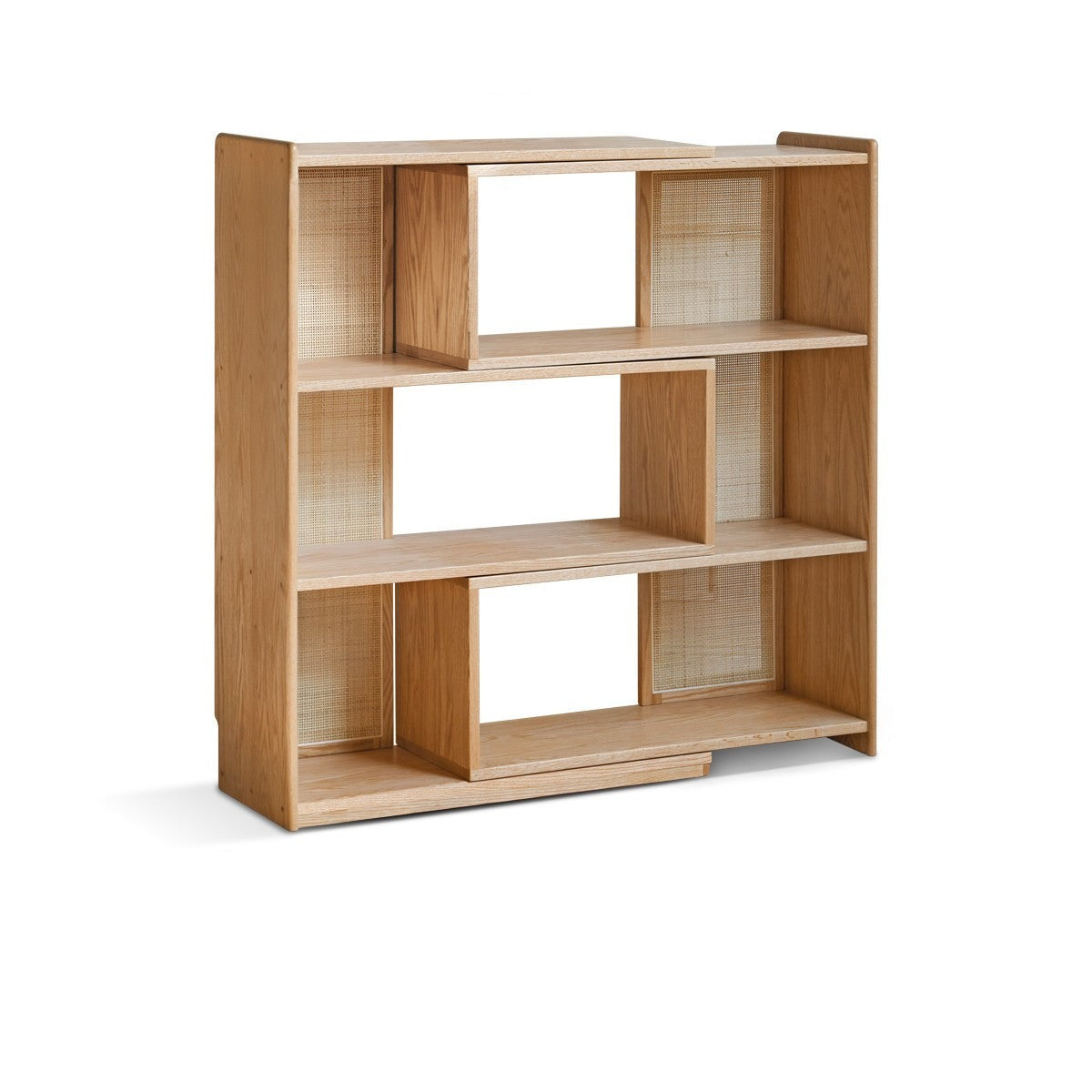 Oak Solid Wood Telescopic Storage bookshelf Corner Vine Weaving Storage