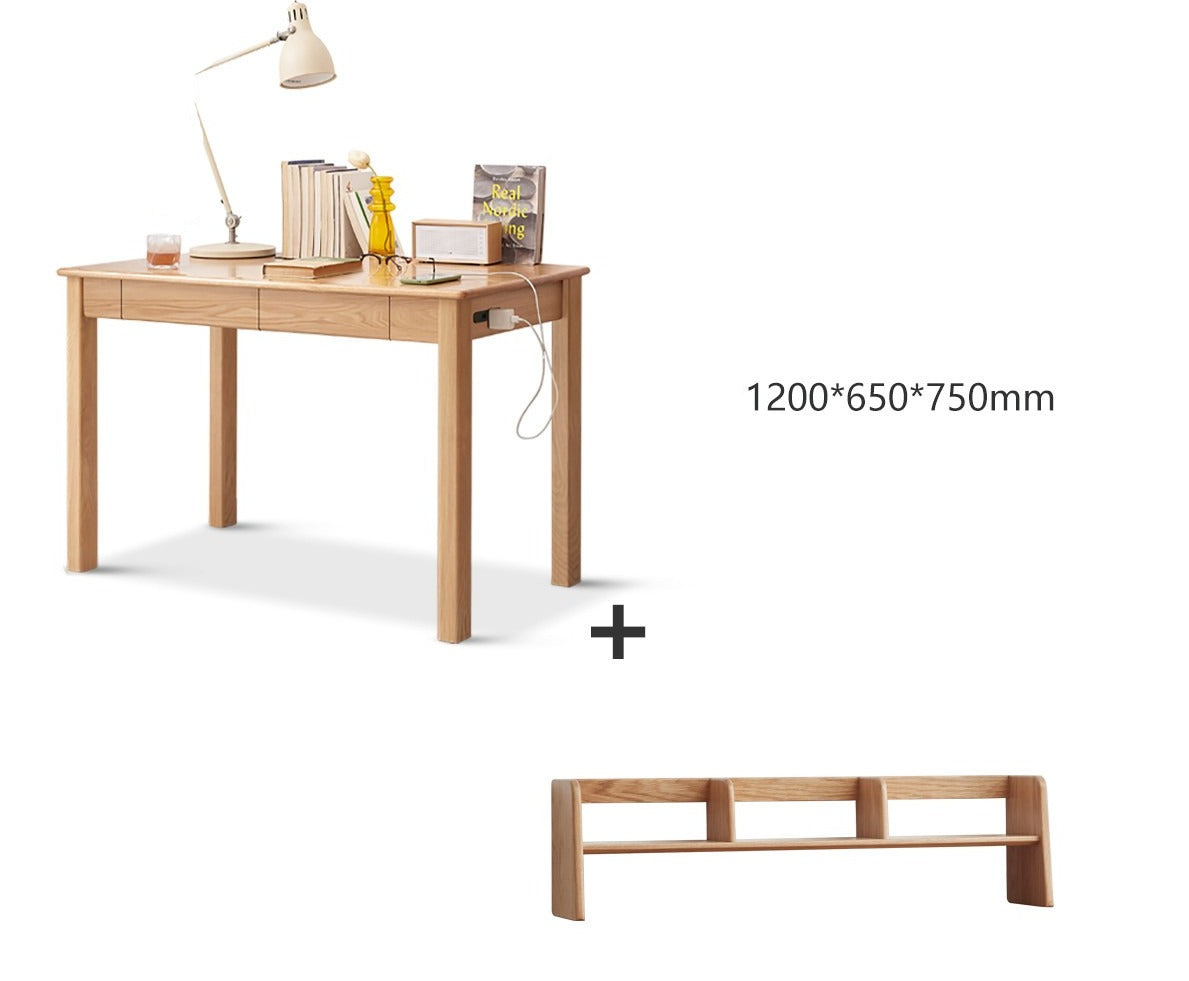 Oak solid wood USB office desk-