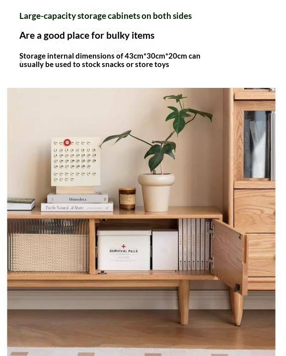 Oak Solid Wood TV Cabinet Modern