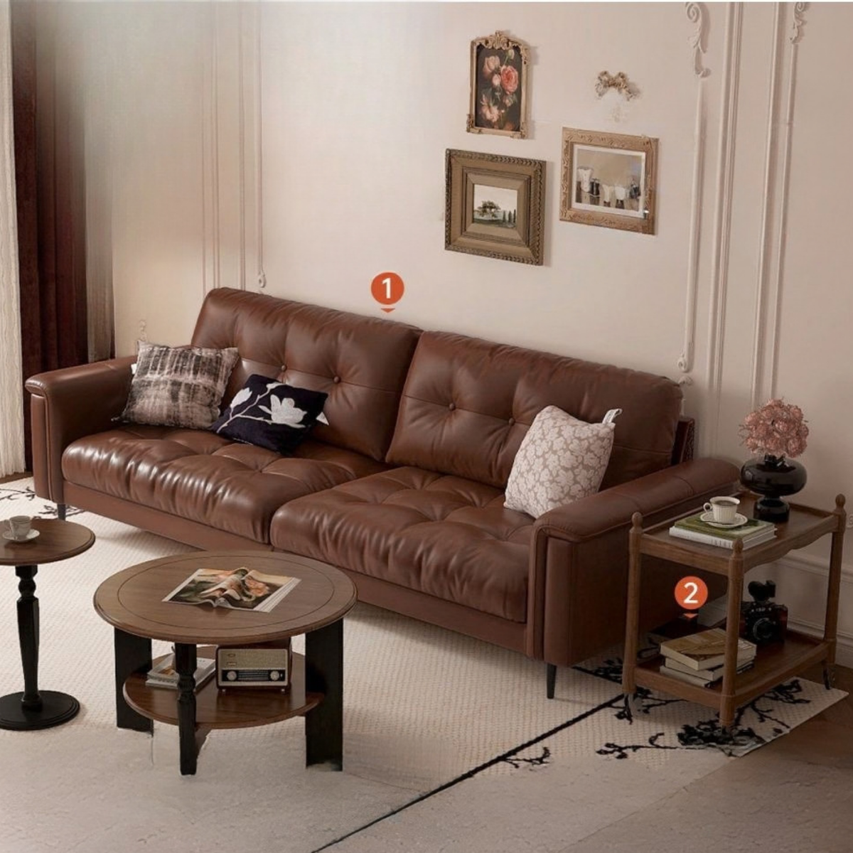 French Retro Living Room Furniture Set Collection