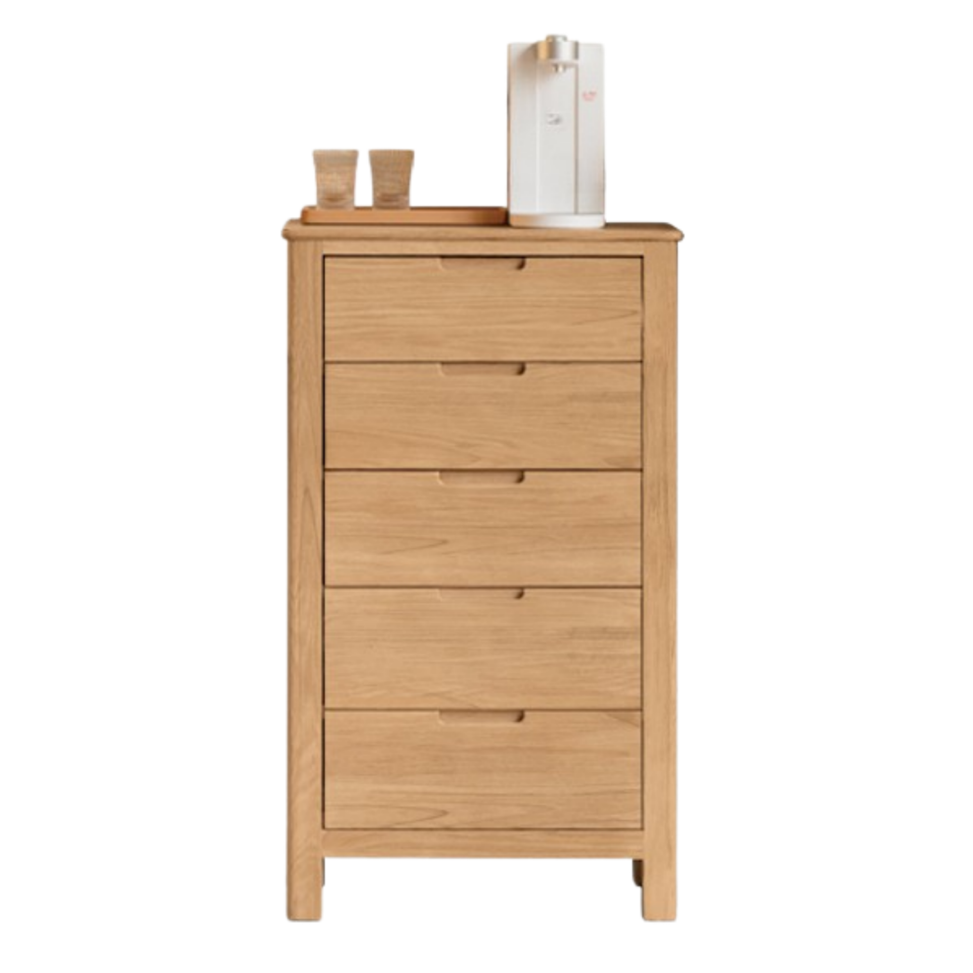 Oak Solid Wood, Solid Rubberwood Nordic Chest of Drawers