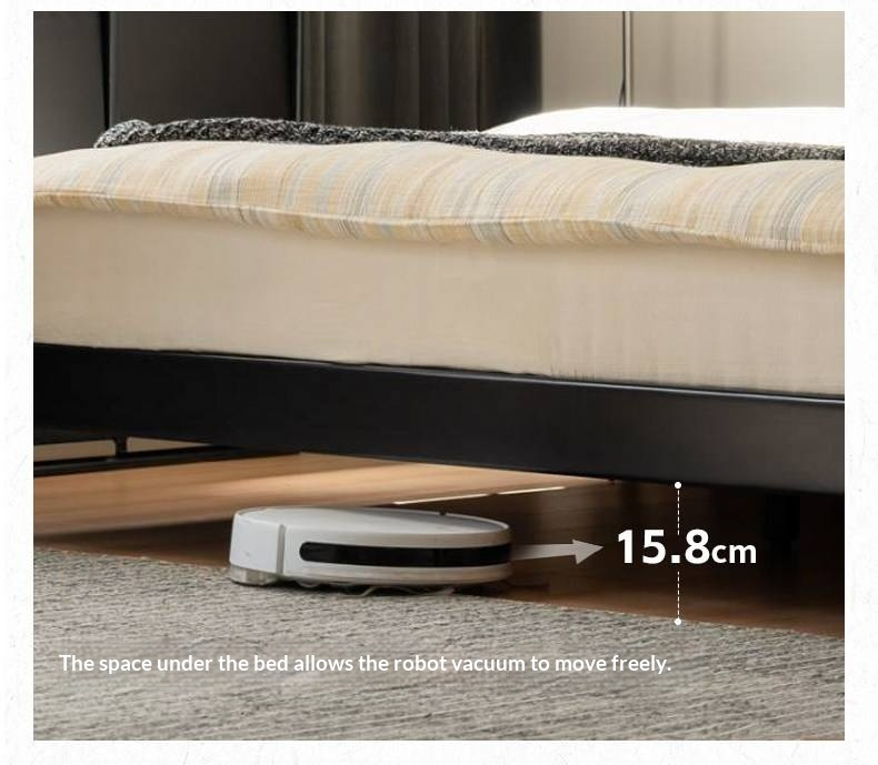 Rubberwood Solid Wood Bed — Modern Minimalist Design with Upholstered Genuine Leather