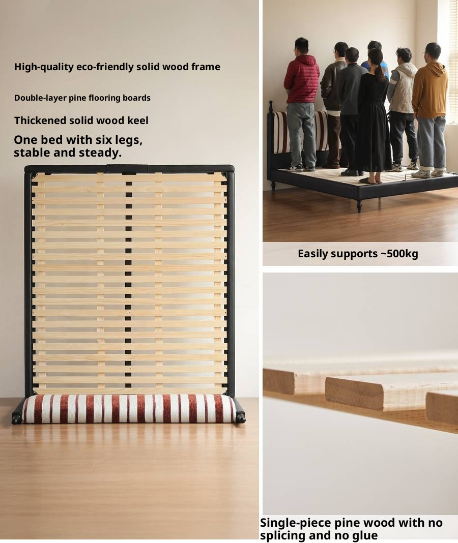 Fabric Soft Bed, American Vintage Retro Style