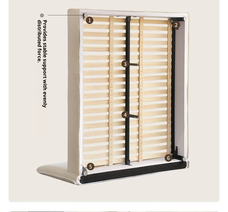 Fabric White Cotton Linen Edge Bed Wabi-sabi Style