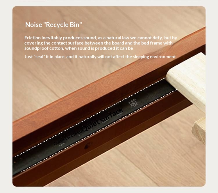 Poplar Solid Wood Bed — Vintage Style with Soft Backrest, Genuine Leather and Edge Finish