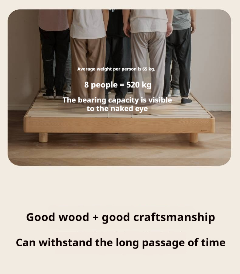 Ash Solid Wood Bed with Top Grain Cowhide Upholstery in Modern Minimalist Style