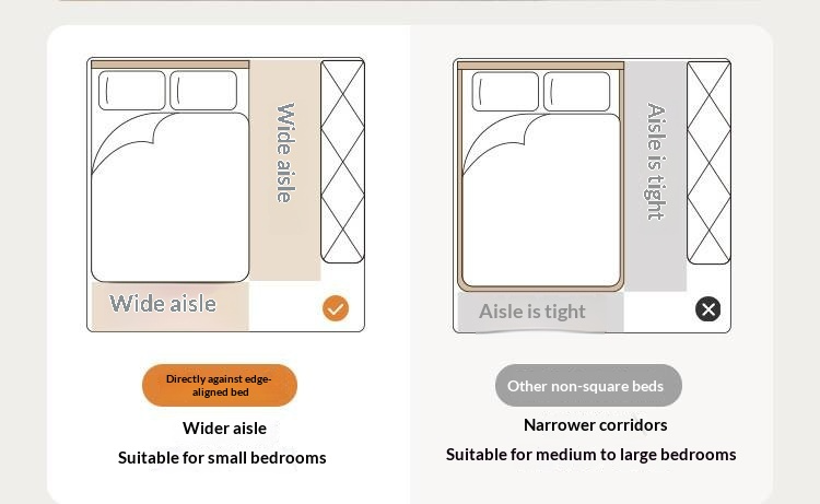Poplar Solid Wood Bed — Vintage Style with Soft Backrest, Genuine Leather and Edge Finish
