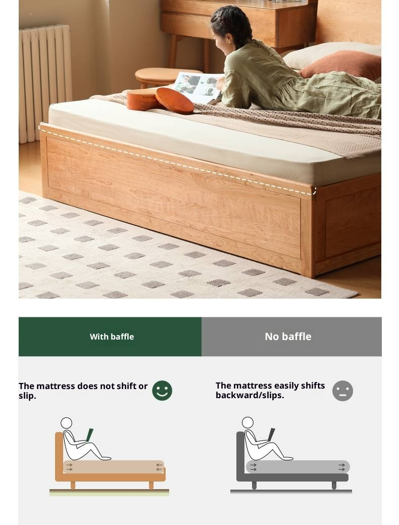 Cherry Solid Wood High-Pressure Box Bed