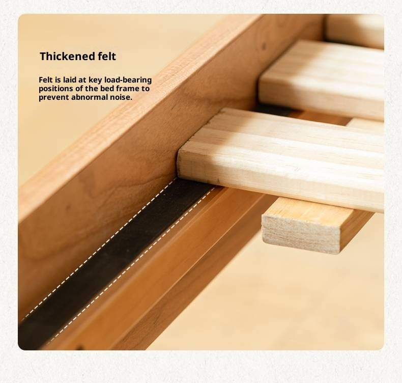 Cherry, Pine, Beech Solid Wood Bed Retro Vintage