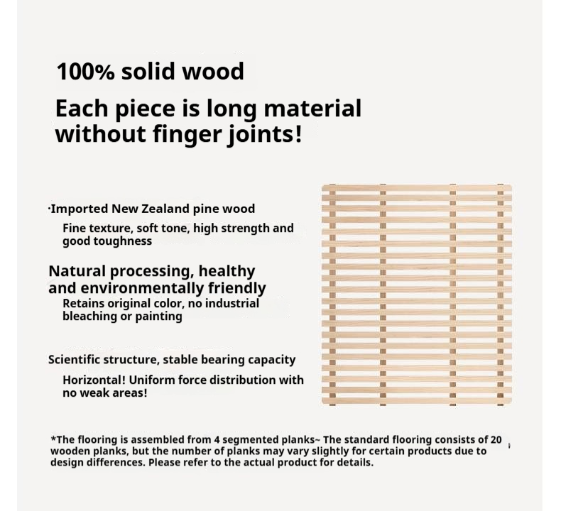 Ash Solid Wood Large Slab Bed Modern Minimalist