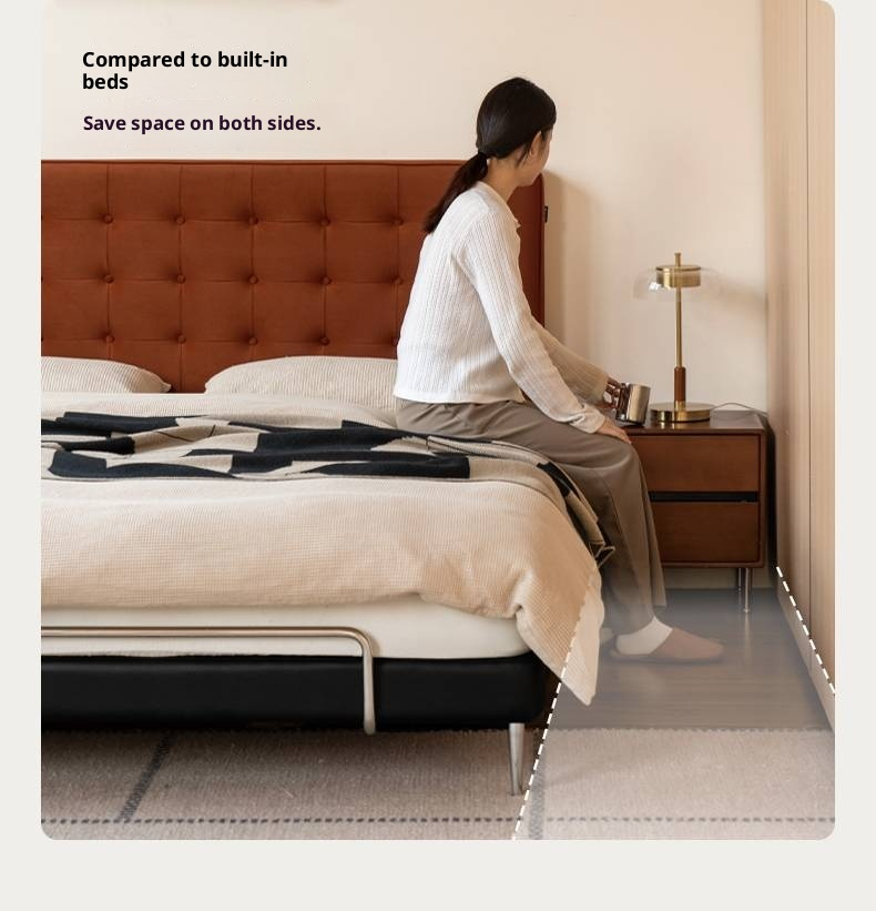 Fabric Velvet Soft Bed Bauhaus Vintage Style