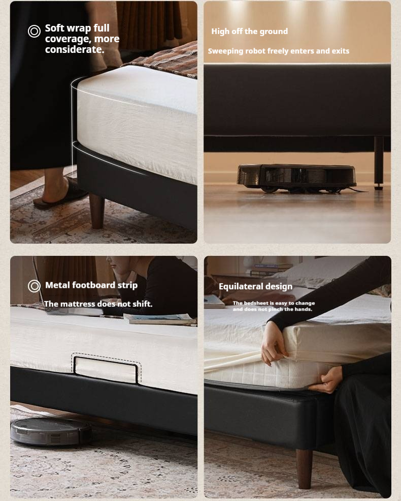 Genuine Leather Luxury Upholstered Bed American Style