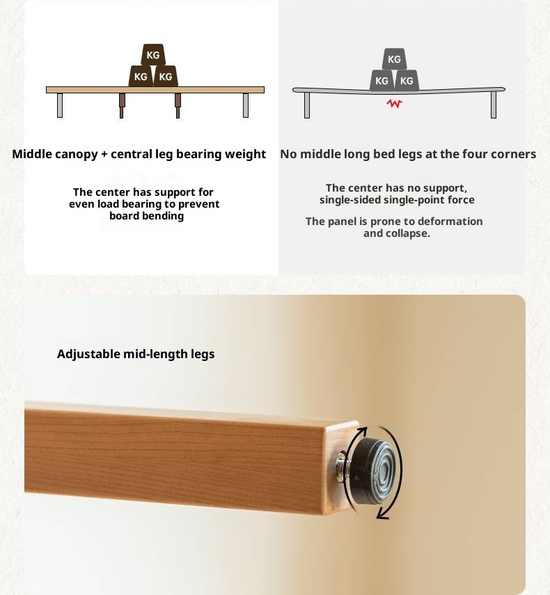 Cherry, Pine, Beech Solid Wood Bed Retro Vintage