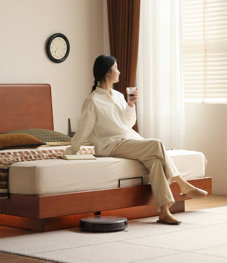 Poplar Solid Wood Suspended Luminous Box Bed