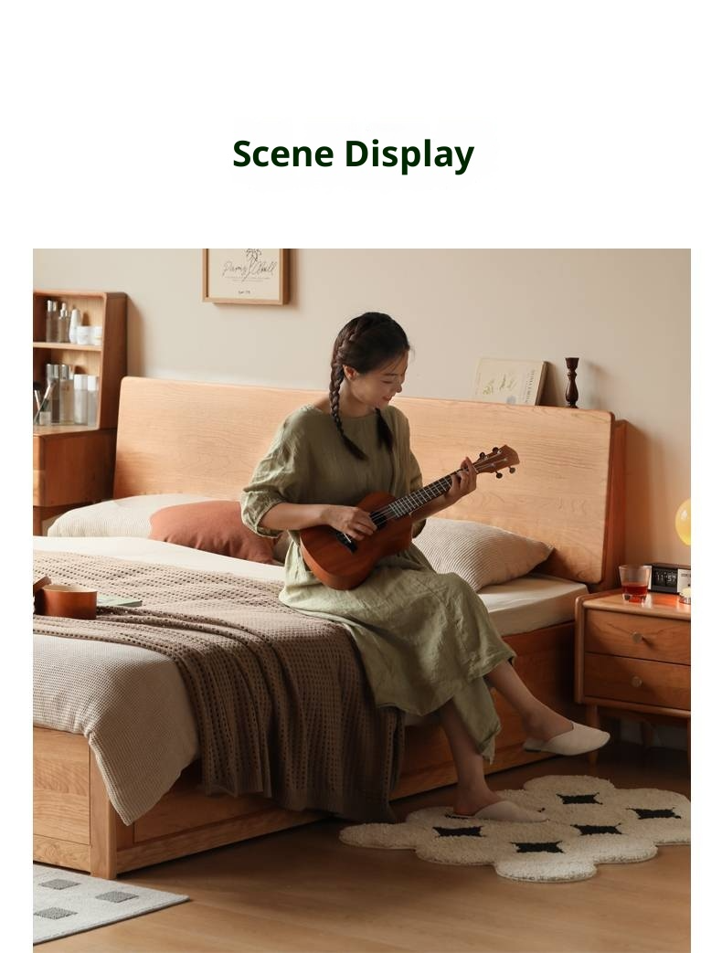 Cherry Solid Wood High-Pressure Box Bed