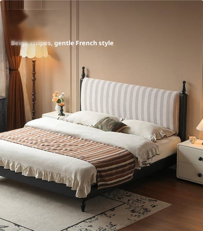 Fabric Soft Bed, American Vintage Retro Style