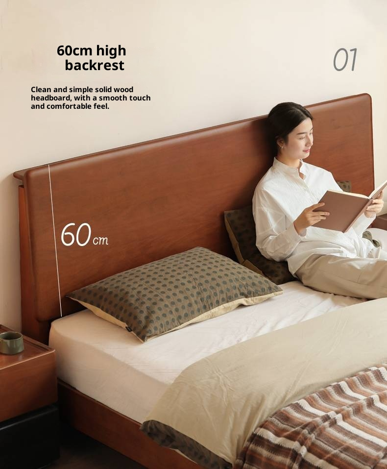 Poplar Solid Wood Suspended Luminous Box Bed