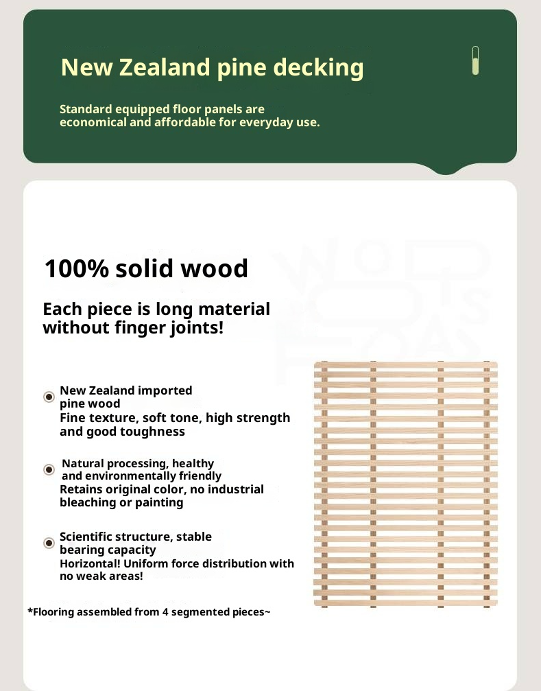 Ash, Oak Solid Wood Modern Minimalist High Box Bed