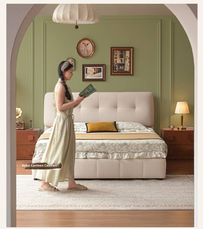 Fabric Puff Cat Scratch Bed, French Cream Style