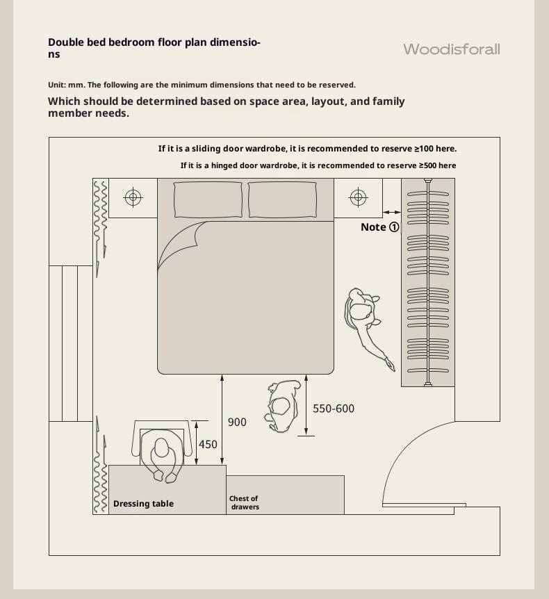 Black Walnut, Oak Solid Wood Italian Light Luxury Genuine Leather Soft Headboard Luminous Bed