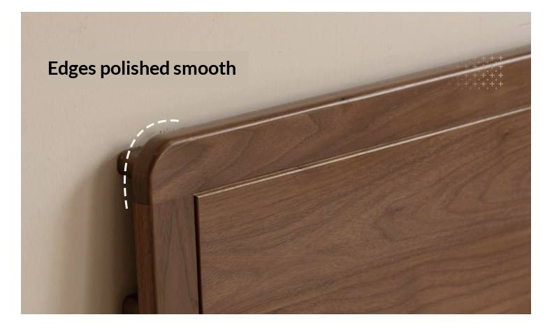 Black Walnut Solid Wood Bed — Modern Minimalist Large Slab Bed