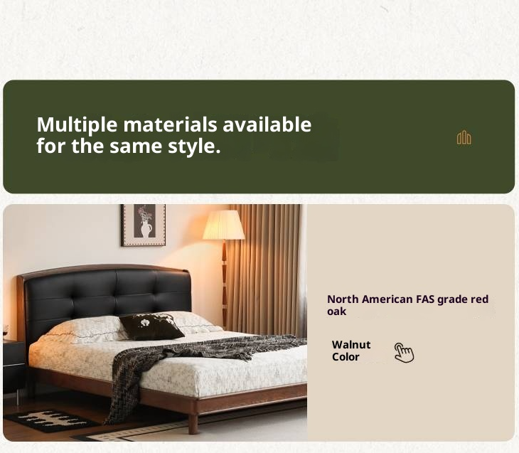 Cherry, Pine, Beech Solid Wood Bed Retro Vintage