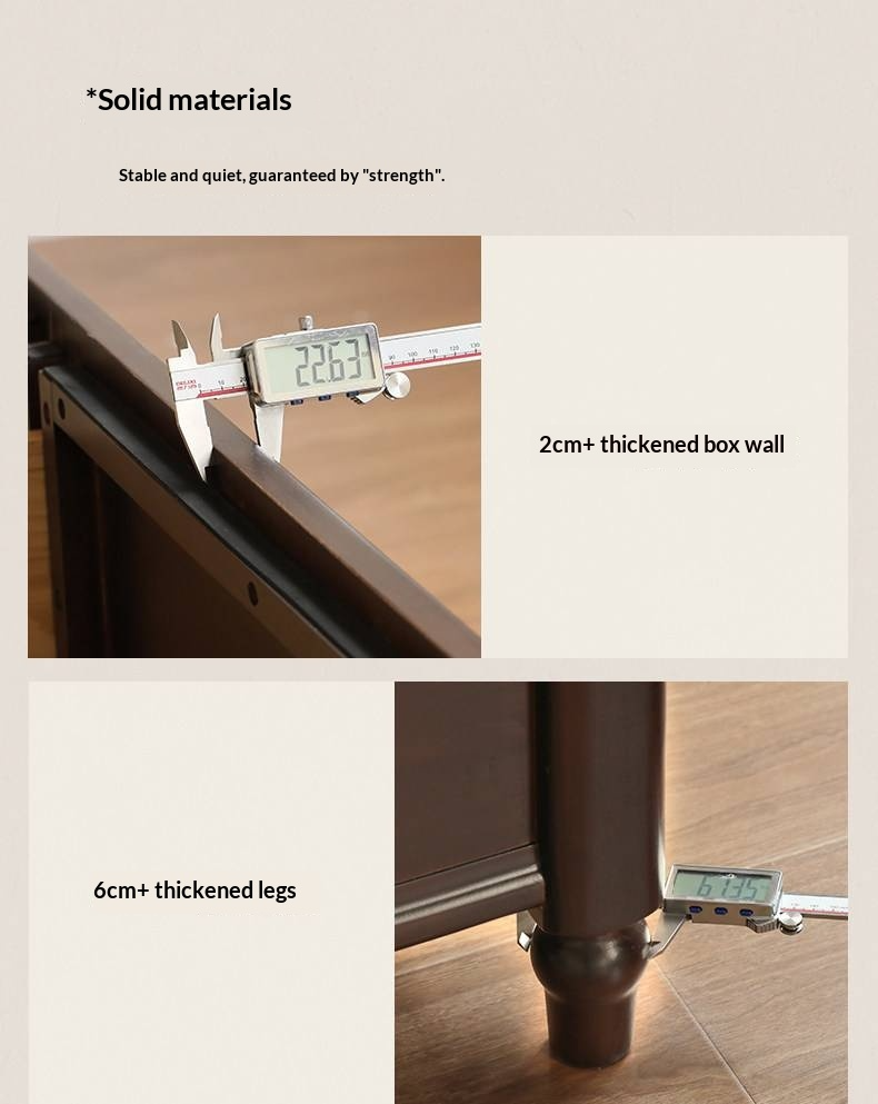 Poplar Solid Wood Box Bed — American Style Vintage with Soft Backrest