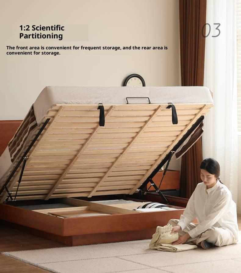 Poplar Solid Wood Suspended Luminous Box Bed