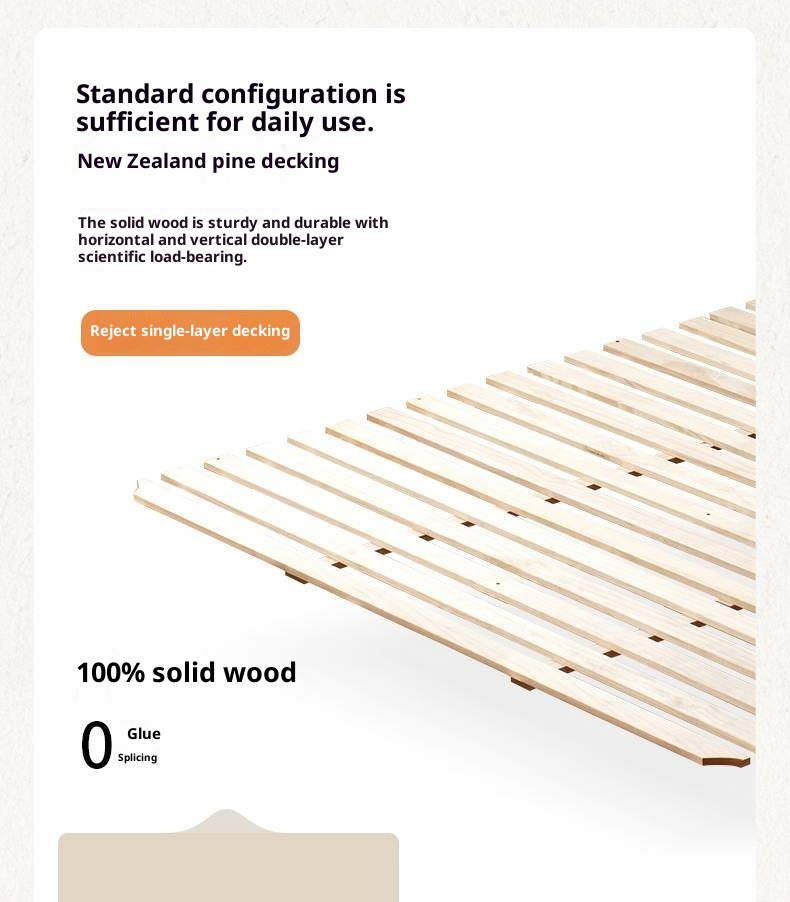 Cherry, Pine, Beech Solid Wood Bed Retro Vintage